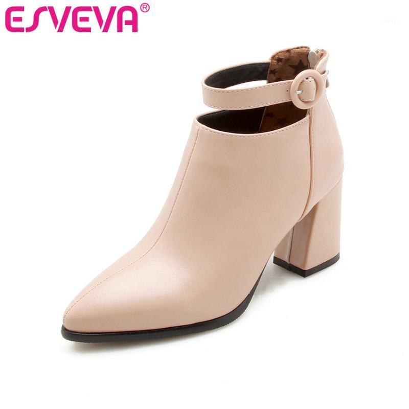 ESVEVA 2020 Women Boots PU Leather Autumn Shoes Ankle Boots Pointed Toe Square High Heels Elegant Woman Shoes Size 34-431, Beige
ESVEVA 2020 Women Boots PU Leather Autumn Shoes Ankle Boots Pointed Toe Square High Heels Elegant Woman Shoes Size 34-431, Beige