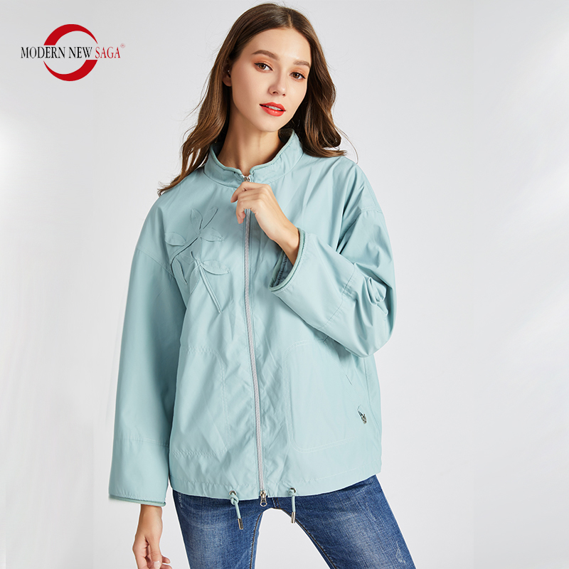 MODERN SAGA Women Jacket Spring Autumn Coat Woman Casual Short Jacket Windbreaker Womens Jackets Ladies Jacket White 201023