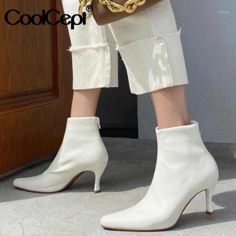 Coolcept Women High Heel Boots Real Leather Thin Heel Zipper Ankle Boots Women Fashion Sexy Autumn Winter Shoes Size 34-401, Coffee
Coolcept Women High Heel Boots Real Leather Thin Heel Zipper Ankle Boots Women Fashion Sexy Autumn Winter Shoes Size 34-401, Coffee