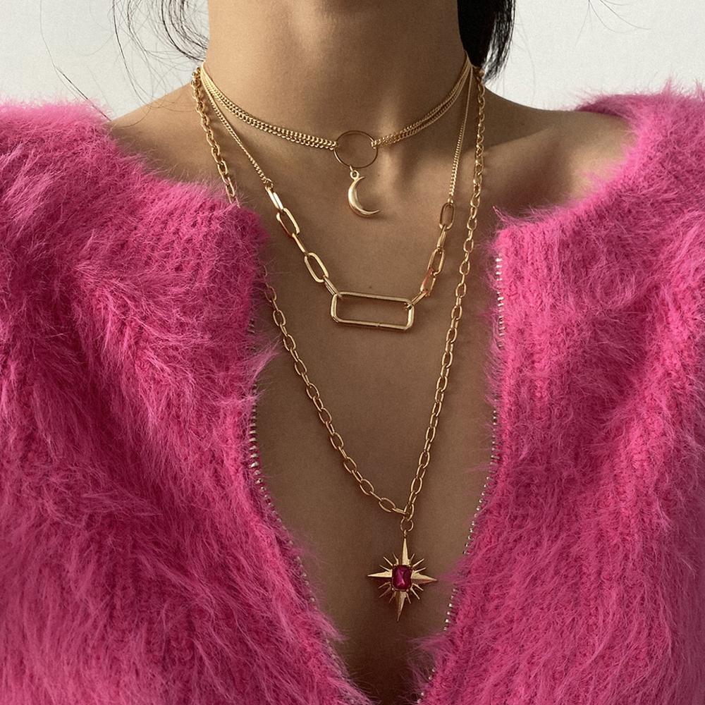Star Layered Chain Necklace for Woman Chunky Gold Moon Choker Necklace Vintage 2020 Jewerly DIY Pandent Cuban Chain
Star Layered Chain Necklace for Woman Chunky Gold Moon Choker Necklace Vintage 2020 Jewerly DIY Pandent Cuban Chain