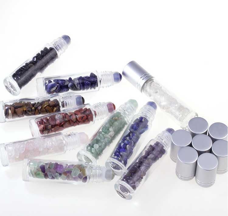 10ml 15ml Clear Glass Massage Ball Essential Oils Gemstone Crystal Roller Bottle Perfume Bottle With Natural Crushed Stones
10ml 15ml Clear Glass Massage Ball Essential Oils Gemstone Crystal Roller Bottle Perfume Bottle With Natural Crushed Stones