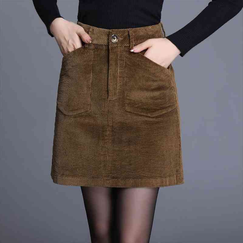 women autumn winter retro corduroy skirt female slim high waist a-line skirt ladies mini elegant saia jupe s260, Black
women autumn winter retro corduroy skirt female slim high waist a-line skirt ladies mini elegant saia jupe s260, Black
