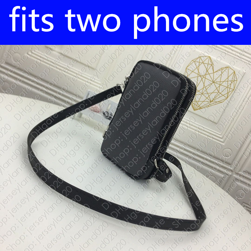 M69534 DOUBLE PHONE POUCH Designer Mens Mini Cross Body Messenger Small Zippy Wallet Canvas Bag Vertical Trunk Pochette Box Pocket Organizer, Black/gray with flowers eclipse
M69534 DOUBLE PHONE POUCH Designer Mens Mini Cross Body Messenger Small Zippy Wallet Canvas Bag Vertical Trunk Pochette Box Pocket Organizer, Black/gray with flowers eclipse