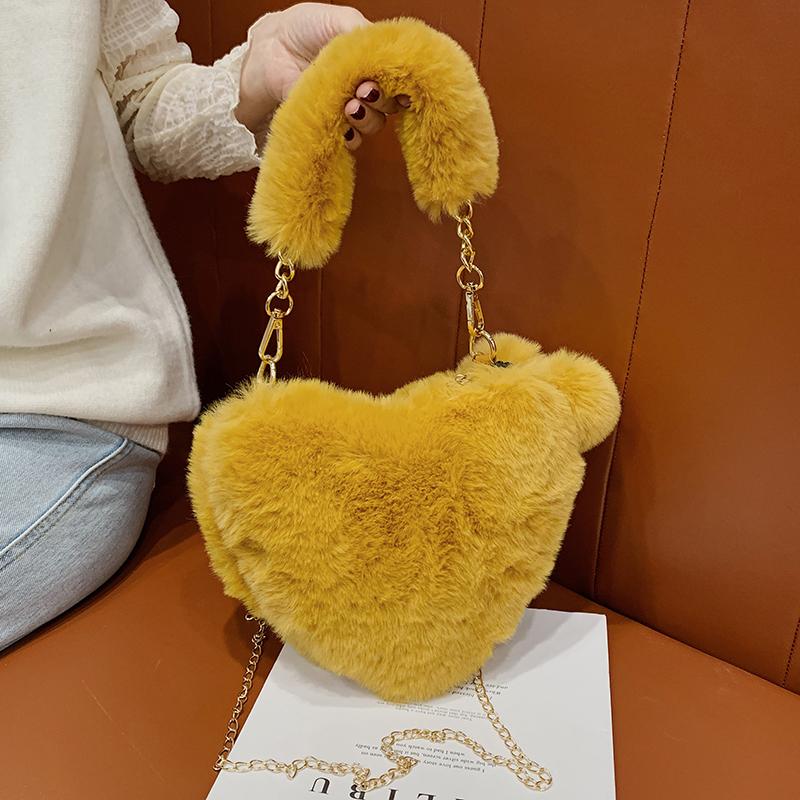 Winter Fur Crossbody Handbags Female Heart-shaped Soft Daily Purse And Handbag Faux Fur Casual Shoulder Bag Light bolsa feminina, Black
Winter Fur Crossbody Handbags Female Heart-shaped Soft Daily Purse And Handbag Faux Fur Casual Shoulder Bag Light bolsa feminina, Black