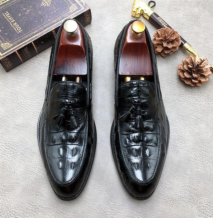 New men Crocodile leather loafers fashion tassel slip-on handmade shoes Genuine leather office oxford men size 38-46, Black
New men Crocodile leather loafers fashion tassel slip-on handmade shoes Genuine leather office oxford men size 38-46, Black