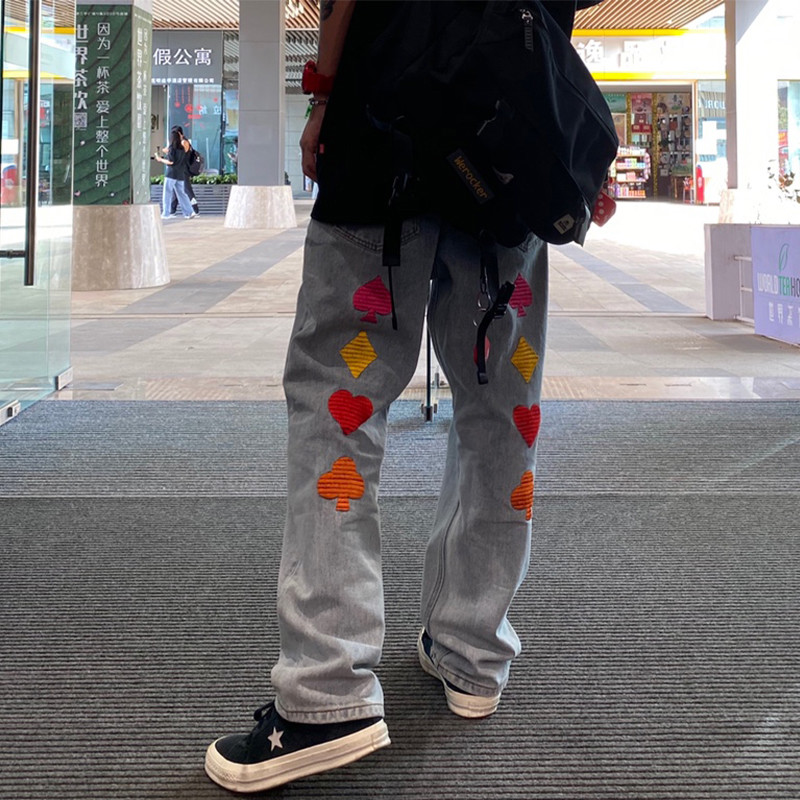 High Street Embroidery Washed Retro Blue Jeans Pants Men and Women Loose Straight Zipper Fly Denim Trousers Oversize Baggy Pants
High Street Embroidery Washed Retro Blue Jeans Pants Men and Women Loose Straight Zipper Fly Denim Trousers Oversize Baggy Pants