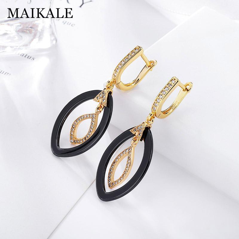 MAIKALE New Fashion Drop Earrings Copper Cubic Zirconia Black White Ceramic Cushion Gold Silver Color Earrings For Women1
MAIKALE New Fashion Drop Earrings Copper Cubic Zirconia Black White Ceramic Cushion Gold Silver Color Earrings For Women1