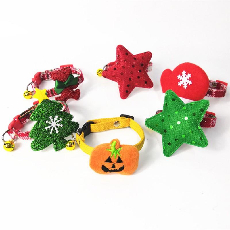 

Christmas Halloween Dog Collar Pet Tag Collar Custom Puppy Cat Collars Adjustable For Small Dogs Cats Lovely Party Accessories