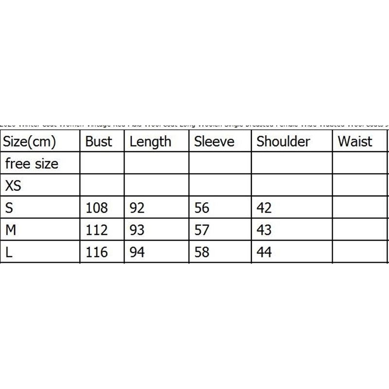 Women Vintage Winter Red Plaid Coat Long Woolen Single-breasted Female Wide-Waisted Wool Coats Jacket Parka 201030