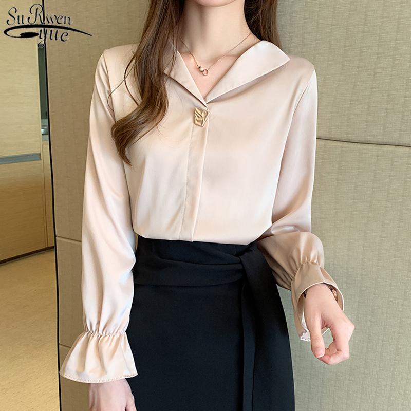 Womens Long Sleeve Solid Office Lady Fashion Korean Satin Shirts Women 2021 Autumn New Elegant Loose Ladies Tops Blusas 10497, Apricot
Womens Long Sleeve Solid Office Lady Fashion Korean Satin Shirts Women 2021 Autumn New Elegant Loose Ladies Tops Blusas 10497, Apricot