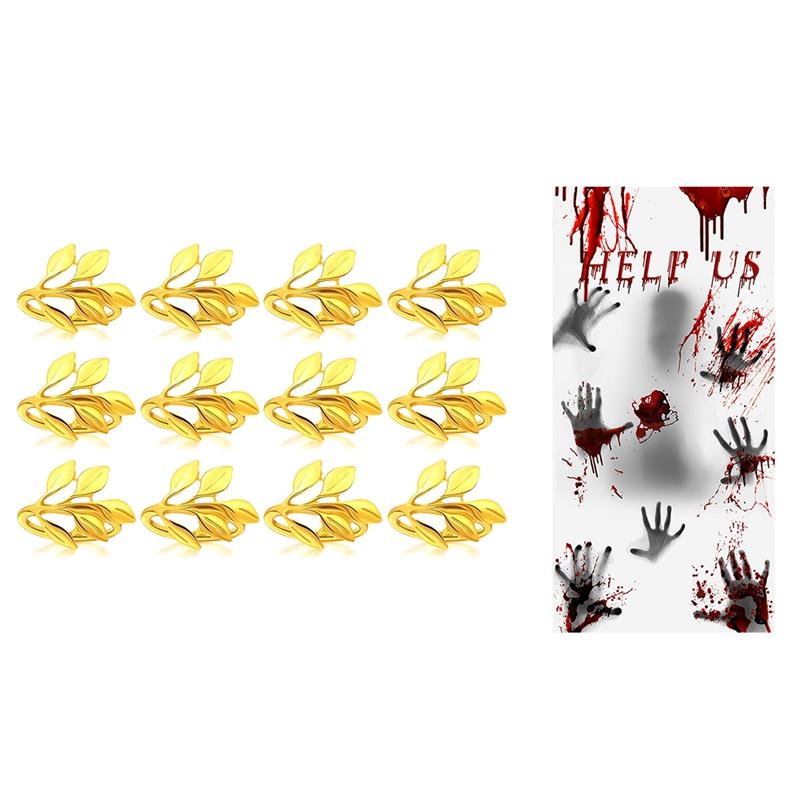 Napkin Rings Leaf Napkin Ring Holders with Halloween Wall Stickers Horror Door Stickers
Napkin Rings Leaf Napkin Ring Holders with Halloween Wall Stickers Horror Door Stickers