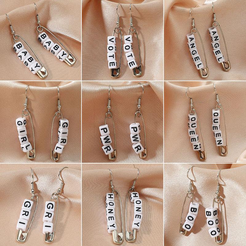 Square Letter Paper Clip Earrings for women ANGEL Silver Color Hip Hop Punk Pin Cool Girl Drop Earrings Fashion Trend New 2021
Square Letter Paper Clip Earrings for women ANGEL Silver Color Hip Hop Punk Pin Cool Girl Drop Earrings Fashion Trend New 2021