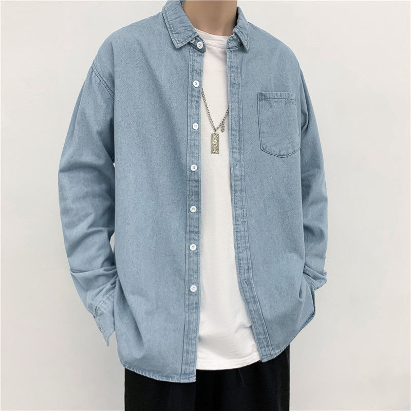 Shirt 2021 Men's 20120 Spring New Fine Jeans Nice Long-sleeve Lapels Fashion Masculine Youth Wear 0N39, Light blue.
Shirt 2021 Men's 20120 Spring New Fine Jeans Nice Long-sleeve Lapels Fashion Masculine Youth Wear 0N39, Light blue.