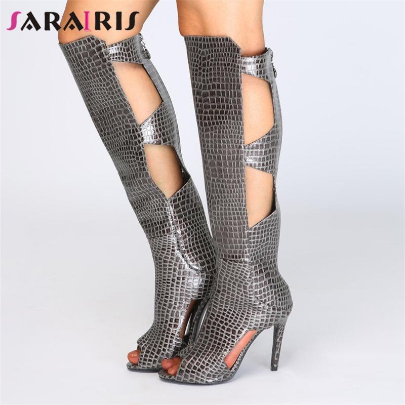 SARAIRIS New Fashion Thin High Heels Peep Toe Hollow Zip Shoes Woman Casual Sexy Spring Summer Knee High Boots Plus Size 34-471, Black
SARAIRIS New Fashion Thin High Heels Peep Toe Hollow Zip Shoes Woman Casual Sexy Spring Summer Knee High Boots Plus Size 34-471, Black