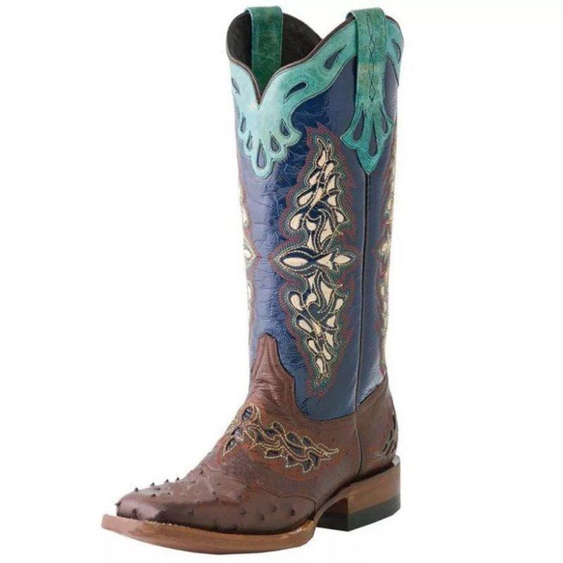 women knee high boots low heels shoes woman booties vintage PU embroidery ethic shoe chaussures femme zapatos mujer sapato NH127, Brown
women knee high boots low heels shoes woman booties vintage PU embroidery ethic shoe chaussures femme zapatos mujer sapato NH127, Brown