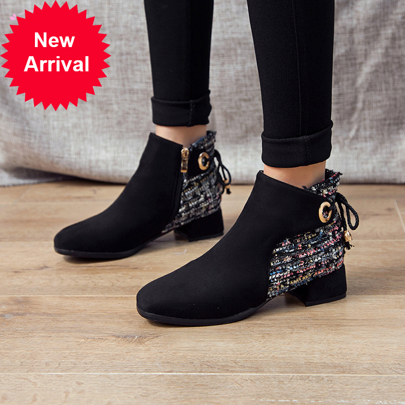 2021 The New Casual Style Round the Ankle Lasso-up Black Zipper Medium Heel Thick Motorcycle Boots Female Size Shoes Xjmb, Beige
2021 The New Casual Style Round the Ankle Lasso-up Black Zipper Medium Heel Thick Motorcycle Boots Female Size Shoes Xjmb, Beige