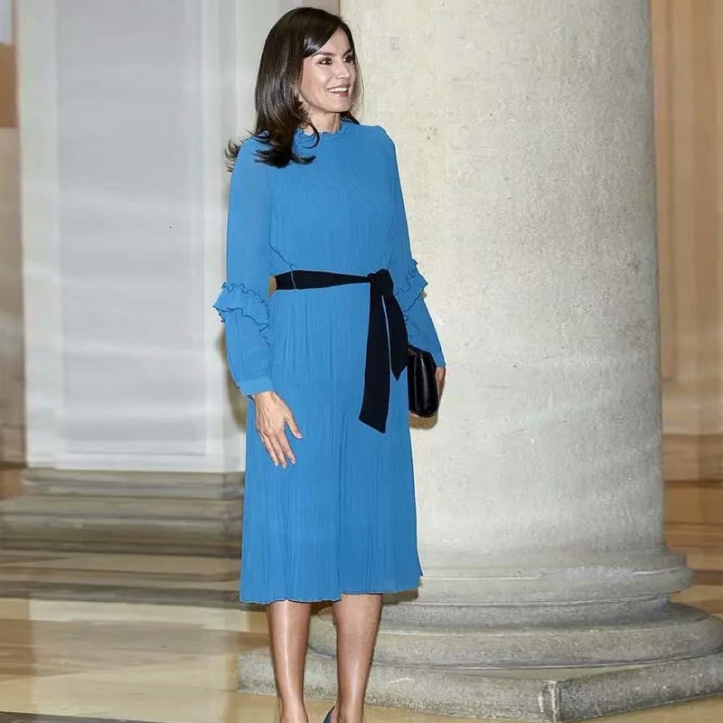 Queen Letizia New High Quality Spring and Summer Long-sleeve Chiffon Strapped Waist Blue Slimming Elegant Women's Dress 5h9g
Queen Letizia New High Quality Spring and Summer Long-sleeve Chiffon Strapped Waist Blue Slimming Elegant Women's Dress 5h9g