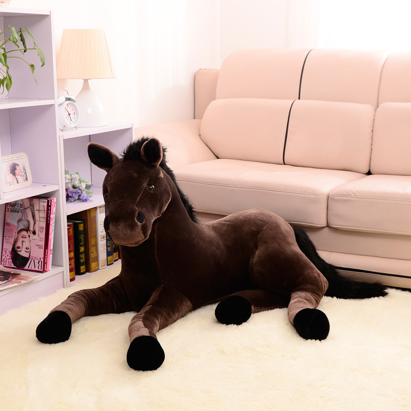 simulation animal 70x40cm horse plush toy prone horse doll for birthday gift LJ201126 - view 4