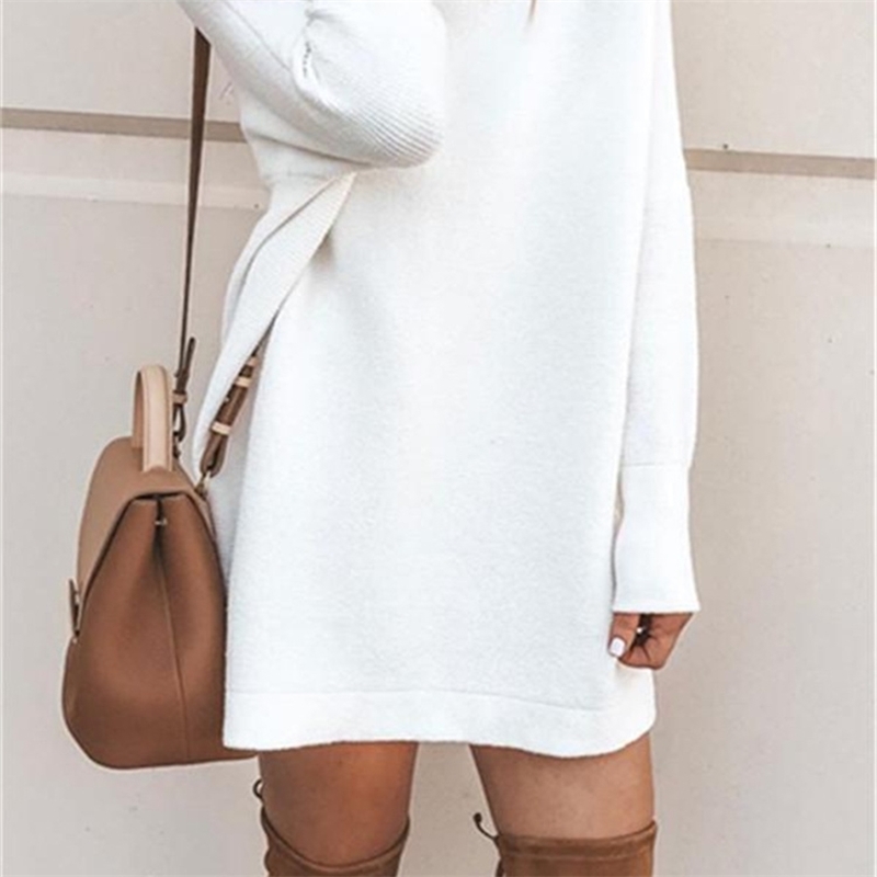 Danjeaner New Spring Turtleneck Solid Knitted Sweaters Dress Women Long Sleeve Slim Streetwear Pullovers Oversized Sweater Pull 201221