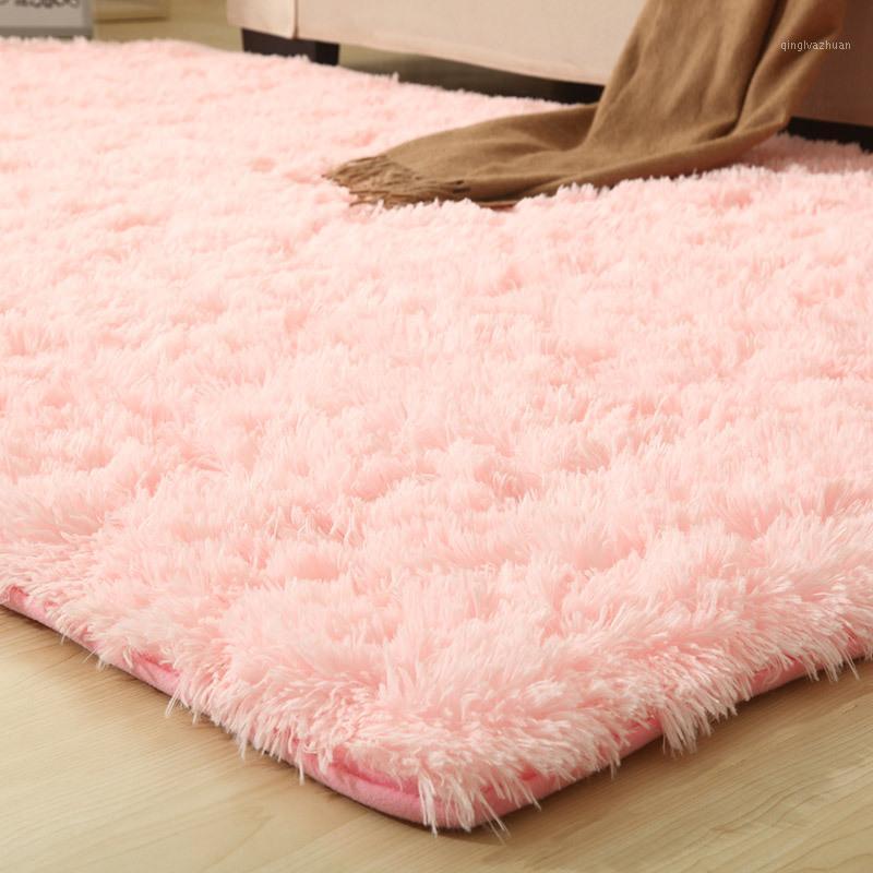 

Solid Rugs Pink Puple Carpet Thicker Bathroom Non-slip Mat Area rug for living room Soft Child Bedroom Mat Vloerkleed 9 Colors1, Red carpet