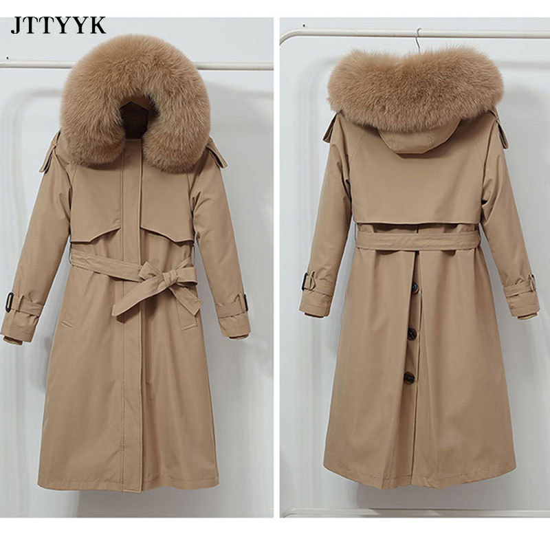 -20 Winter Down Jacket Women Hooded X-Long Parka Mujer Thick Warm Cotton Padded Parkas Woman Wool Liner Plus Size Jackets Coat Y201006