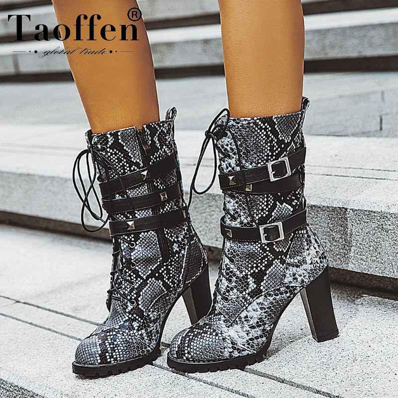 TAOFFEN 5 Colors Pu Leather 2020 Hot Sale Mid Calf Boots Fashion Sexy Ladies Motorcycle Boots High Heels Shoes Woman Size 34-43, Black
TAOFFEN 5 Colors Pu Leather 2020 Hot Sale Mid Calf Boots Fashion Sexy Ladies Motorcycle Boots High Heels Shoes Woman Size 34-43, Black
