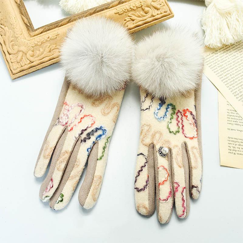 Five Fingers Gloves Women' Vintage Autumn Winter Warm Fleece Lining Suede Cycling Cashmere With Fur Pompom S2933, Blue;gray
Five Fingers Gloves Women' Vintage Autumn Winter Warm Fleece Lining Suede Cycling Cashmere With Fur Pompom S2933, Blue;gray