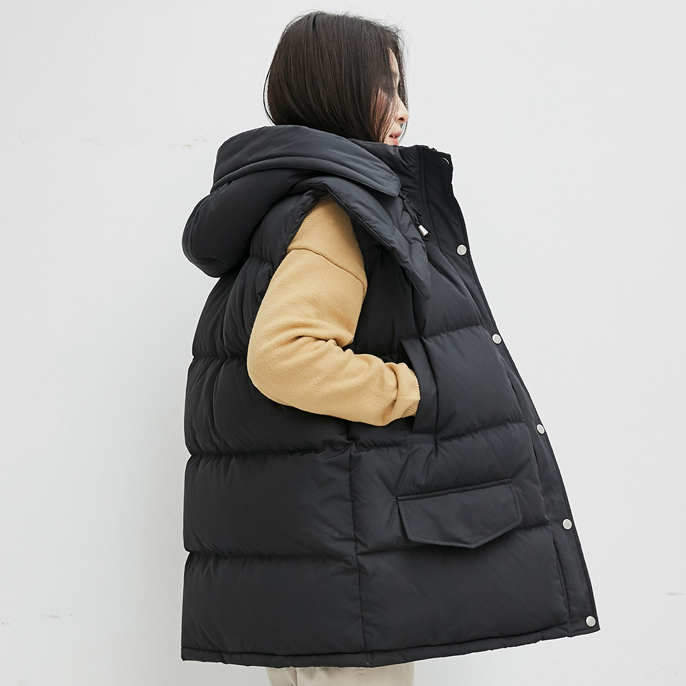 YAYA Women Winter Vests New Short Vest Cotton Padded Jacket Sleeveless Female Winter Waistcoat Vest 201019