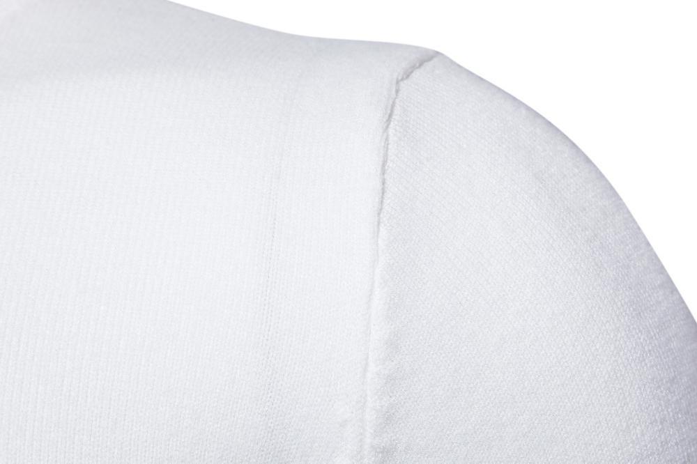 Long Sleeve Sweater Man Style Slim Knitted White High Neck Sweaters 201211