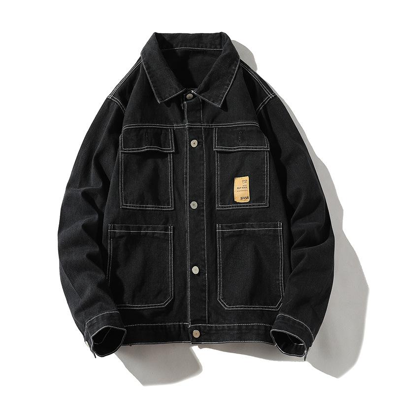 New Four Seasons Men's Fashion Korean Patch Pocket Decorative Denim Jacket Youth Casual Handsome Denim Jacket Fashion Men, Black
New Four Seasons Men's Fashion Korean Patch Pocket Decorative Denim Jacket Youth Casual Handsome Denim Jacket Fashion Men, Black