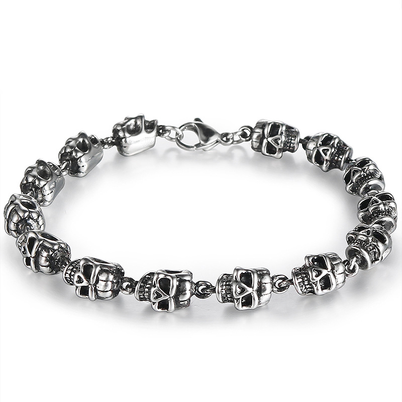Men's Personality Titanium Steel Skulls Beaded Weaving Bracelets BXG017 Trendy Punk Style Accessories Retro Hip Hop Jewelry, Golden;silver
Men's Personality Titanium Steel Skulls Beaded Weaving Bracelets BXG017 Trendy Punk Style Accessories Retro Hip Hop Jewelry, Golden;silver
