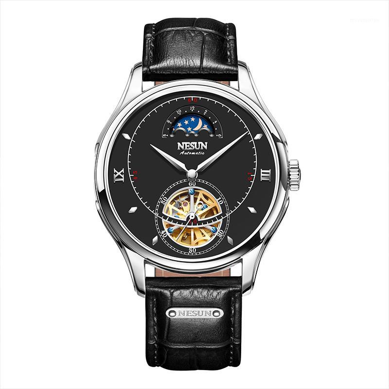 NESUN Original Men's Watch Fashion Leather Automatic Mechanical Watch Hollow Moon Phase Waterproof Montre Homme1, Silverwhite
NESUN Original Men's Watch Fashion Leather Automatic Mechanical Watch Hollow Moon Phase Waterproof Montre Homme1, Silverwhite