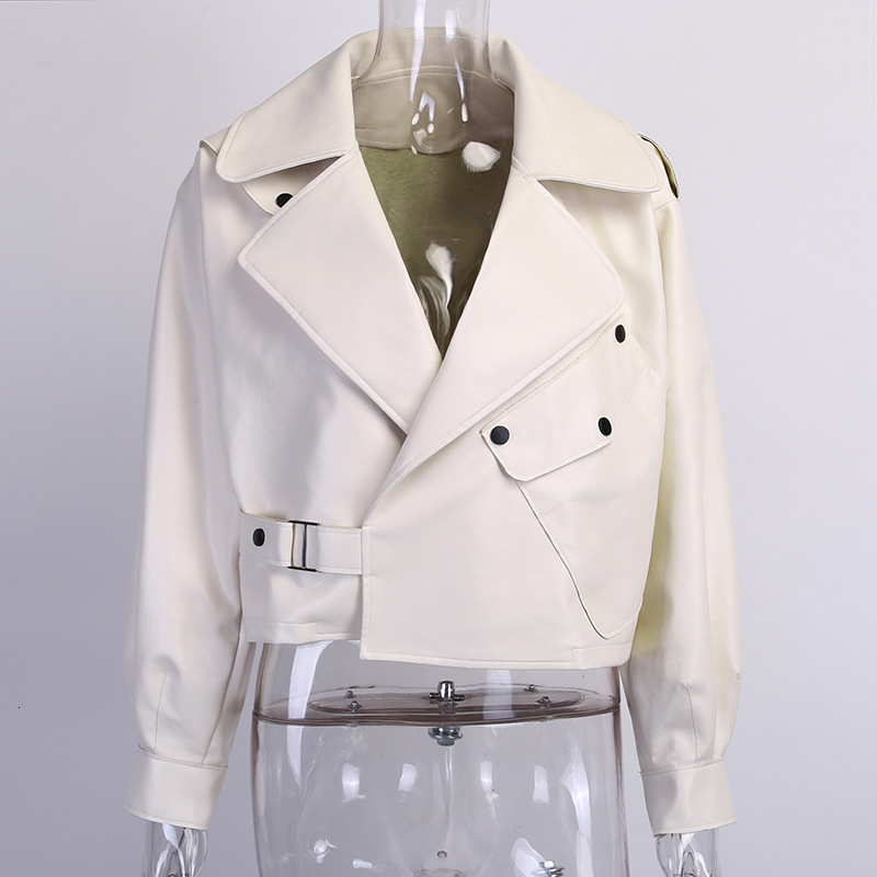 Ailegogo New Arrival Winter Autumn Women's Leather Wallet Campera Chaqueta Cuero Mujer Modis Coat Women Veste Cuir De Couro 201030