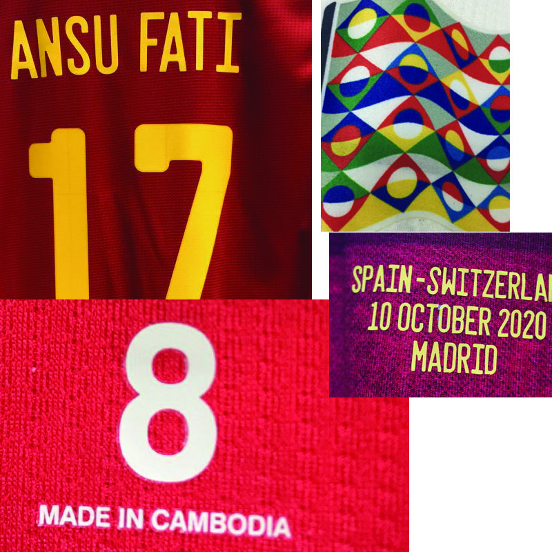 2020 Match Worn Player Issue Ramos Ansu Fati With Match Details Soccer Patch Badge Home Textile, #15 ramos
2020 Match Worn Player Issue Ramos Ansu Fati With Match Details Soccer Patch Badge Home Textile, #15 ramos