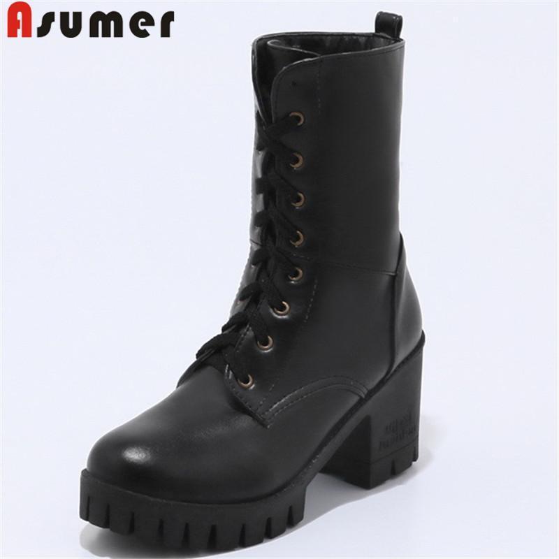 ASUMER big size 34-43 fashion autumn winter shoes woman round toe ankle boots women platform thick high heels ladies boots1, Dark brown
ASUMER big size 34-43 fashion autumn winter shoes woman round toe ankle boots women platform thick high heels ladies boots1, Dark brown