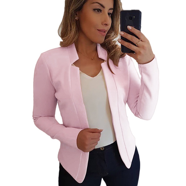 Women Thin Coats Jackets Long Sleeve Business Casual Pockets Work Office Blazer Back Slit Jacket Suit Plus Size S-5XL