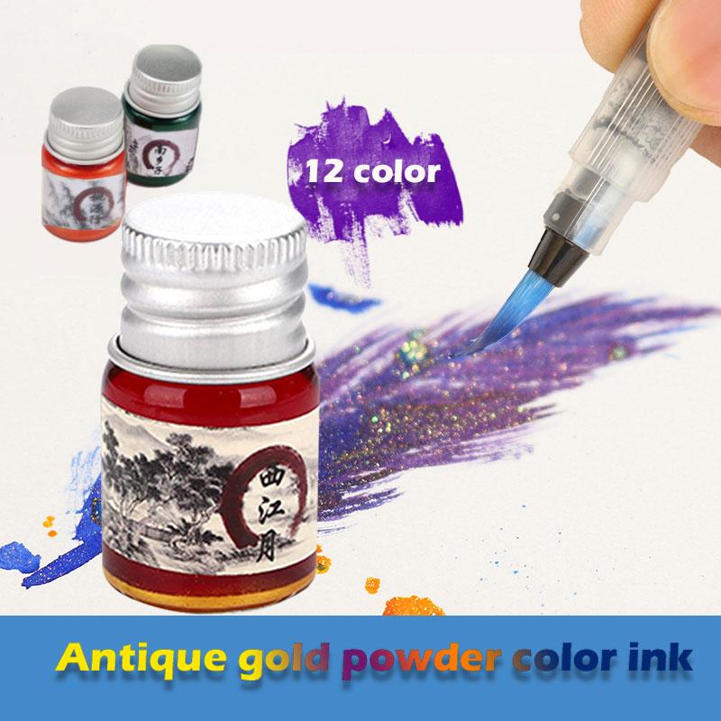 Antique Gold Ink Painting Ink Non-Carbon 24 Color 5ml Coloring Writing Drawing Mini Stationery Signature Pen Graffiti
Antique Gold Ink Painting Ink Non-Carbon 24 Color 5ml Coloring Writing Drawing Mini Stationery Signature Pen Graffiti