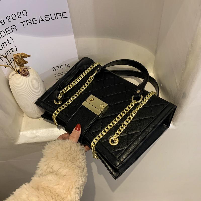 Platinum bag 2021 new fashion online celebrity rhombic chain large capacity shoulder diagonal bag, Black
Platinum bag 2021 new fashion online celebrity rhombic chain large capacity shoulder diagonal bag, Black