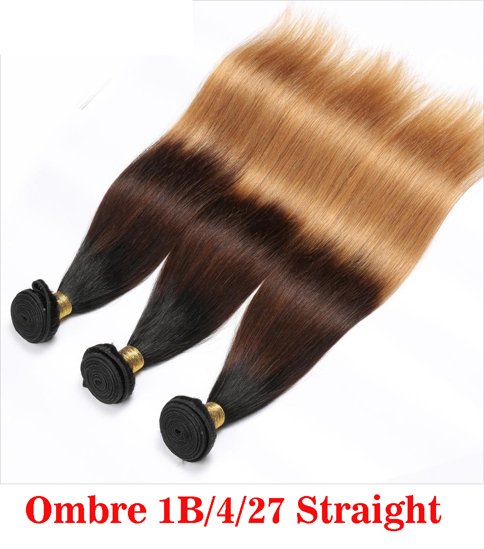 Brazilian Body Wave Two Tone Color Ombre Human Remy Hair Weaves T1B/27 T1B/30 T1B/99J Brown Burgundy Red Double Wefts