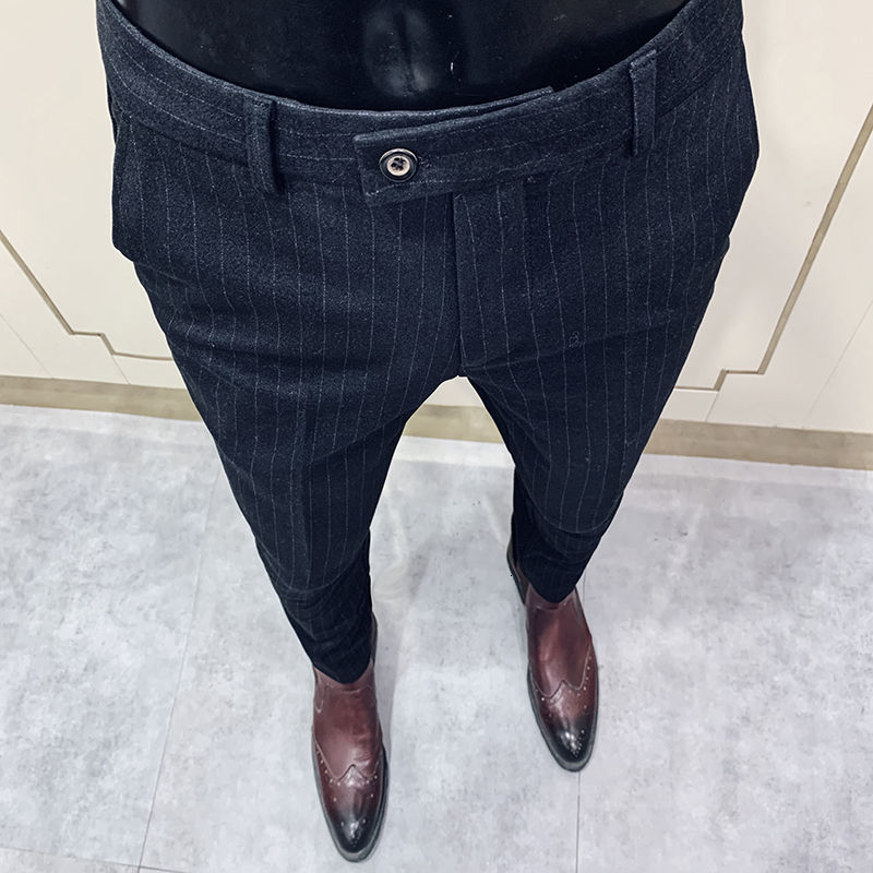 2020 of Fine Casual Wool Fit Trousers Black Autumn Korean Style Stripe Pants W3o8
2020 of Fine Casual Wool Fit Trousers Black Autumn Korean Style Stripe Pants W3o8