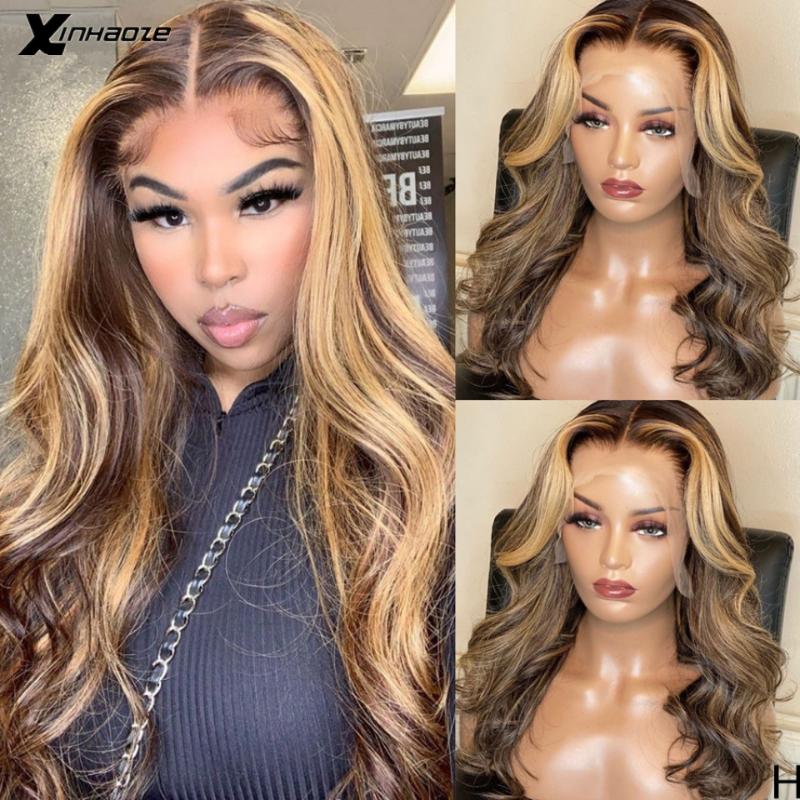 Highlight Body Wave Ombre Brown Blonde Wig Colored Lace Front Wigs 150 Density Lace Wig Preplucked Front Human Hair Wigs, 13x4 middle part wig
Highlight Body Wave Ombre Brown Blonde Wig Colored Lace Front Wigs 150 Density Lace Wig Preplucked Front Human Hair Wigs, 13x4 middle part wig