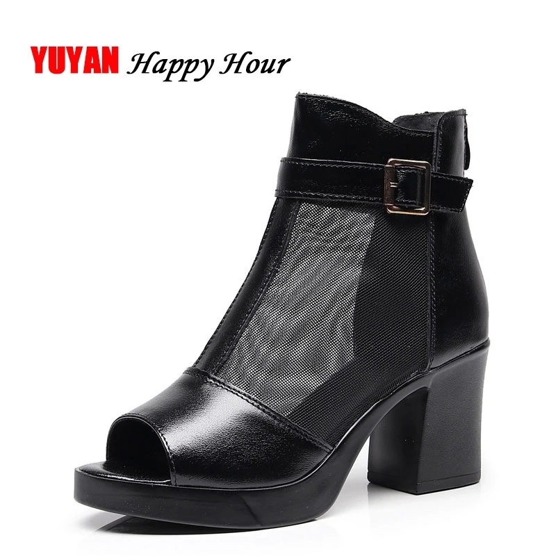 2019 Summer Genuine Leather Shoes Women High Heel Sandals Lace High Quality Women's Sandals Ladies Brand Thick Heel 7cm ZH2801 #tE8X, Black
2019 Summer Genuine Leather Shoes Women High Heel Sandals Lace High Quality Women's Sandals Ladies Brand Thick Heel 7cm ZH2801 #tE8X, Black