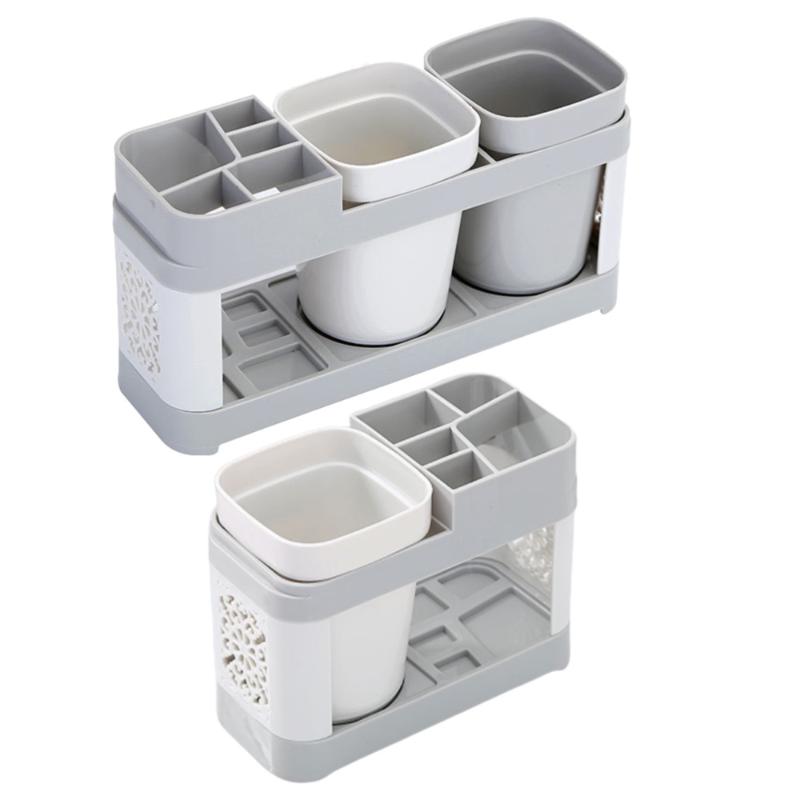 2PCS Multifunction Toothbrush Holder Set Desktop Plastic Practical Cup Storage Shelf Toothbrush Rack for Couple Home (Double Cup
2PCS Multifunction Toothbrush Holder Set Desktop Plastic Practical Cup Storage Shelf Toothbrush Rack for Couple Home (Double Cup
