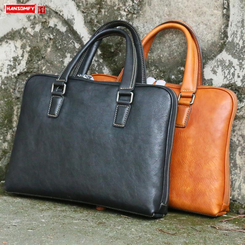 Vegetable Tanned Leather Cowhide Men's Briefcase Leather Handbag Laptop Bag Casual Shoulder Messenger Bags Business Male1, Black
Vegetable Tanned Leather Cowhide Men's Briefcase Leather Handbag Laptop Bag Casual Shoulder Messenger Bags Business Male1, Black