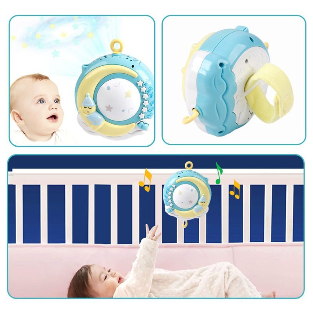 Baby Rattles Crib Mobiles Toy Holder Rotating Mobile Bed Bell Musical Box Projection 0-18 Months Newborn Infant Baby Boy Toys 201224