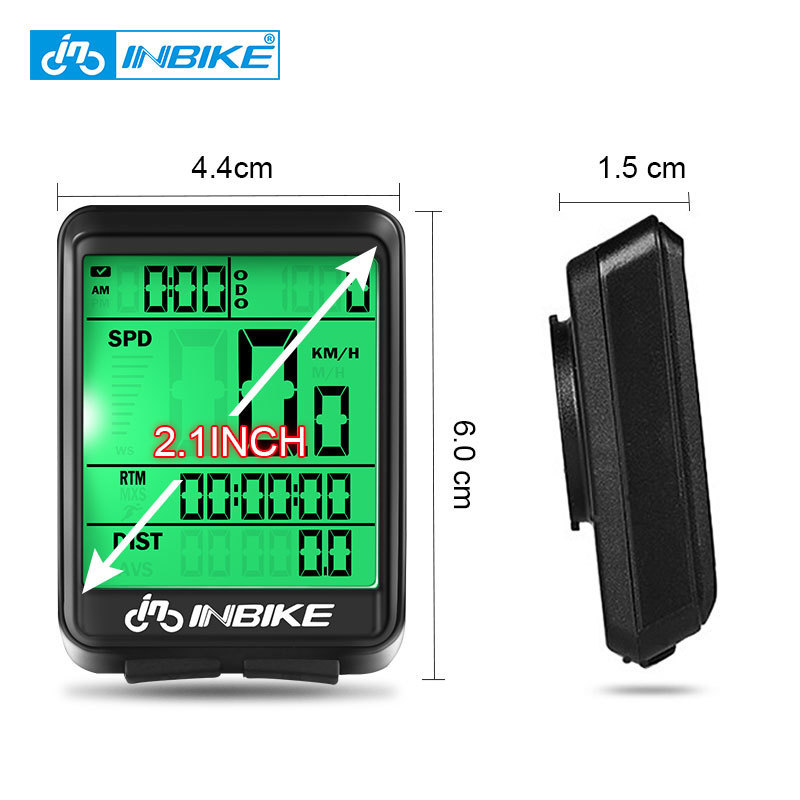 Inbike 2.1 in Bicycle Computer Waterproof Bike Odometer Wireless and Wired Cycling Stopwatch Speedometer Watch Bike Accessories 201120