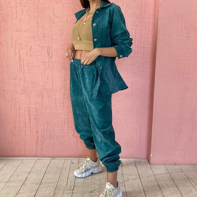 GCAROL Women TurnDown Collar Velvet Jacket Singlebreasted Drop Shoulder Thick Oversized Coat Autumn Winter Overalls 201017