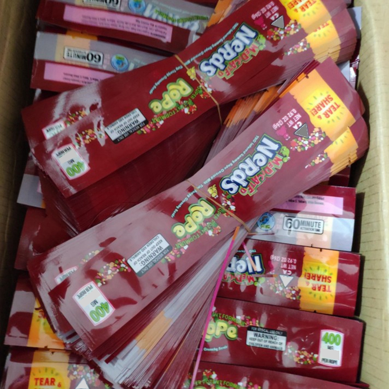 Nerds Rope Empty Gummy Candy Bag Plastic Edibles Retail Packaging 4 Styles MEDICATED Smell Proof Bags Three edge-sealing bag foil Foo
