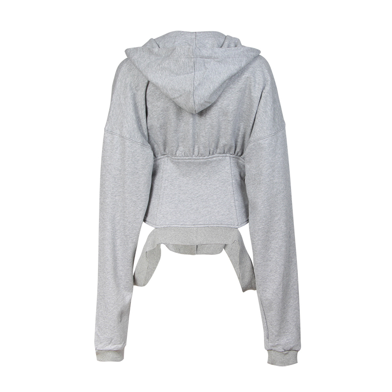 TWOTWINSTYLE Spring Sweatshirts For Women's Hoodies Long Sleeve V Neck High Waist Slim Sweatshirt Tops Female Fashion New 201113