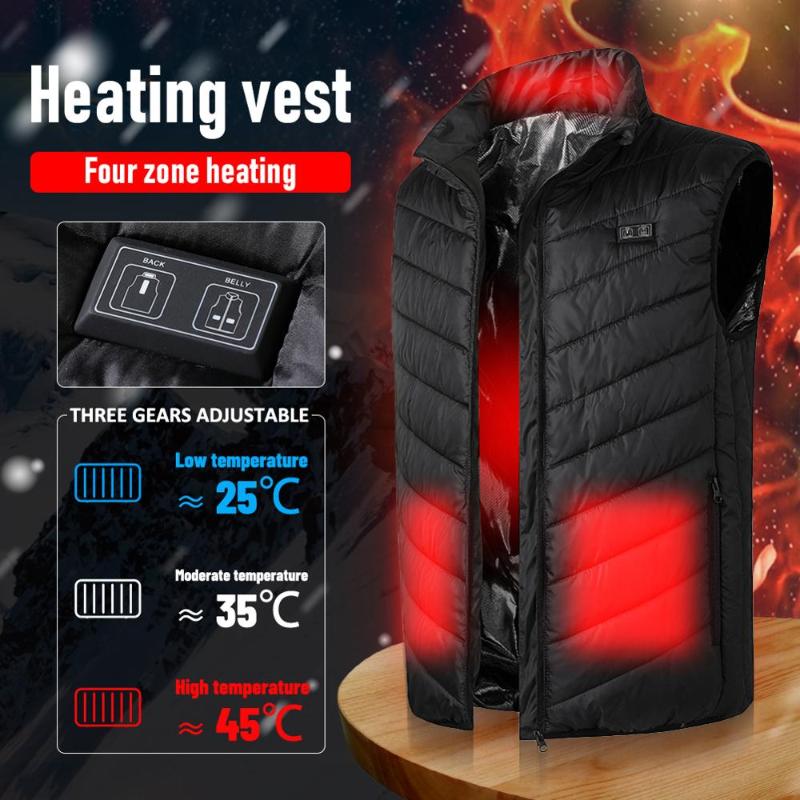4 Place Self Heated Vest Men Women Electric Clothes Usb Heated Sleeveless Jacket Thermal Clothing Hunting Vest Winter Fever, Black 4 areas
4 Place Self Heated Vest Men Women Electric Clothes Usb Heated Sleeveless Jacket Thermal Clothing Hunting Vest Winter Fever, Black 4 areas